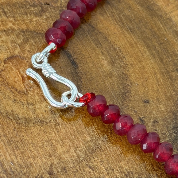 Onyx Moonstone Snowflake Obsidian Pendant Jewelry Set Lot Garnet Necklace 925 - Picture 6 of 8